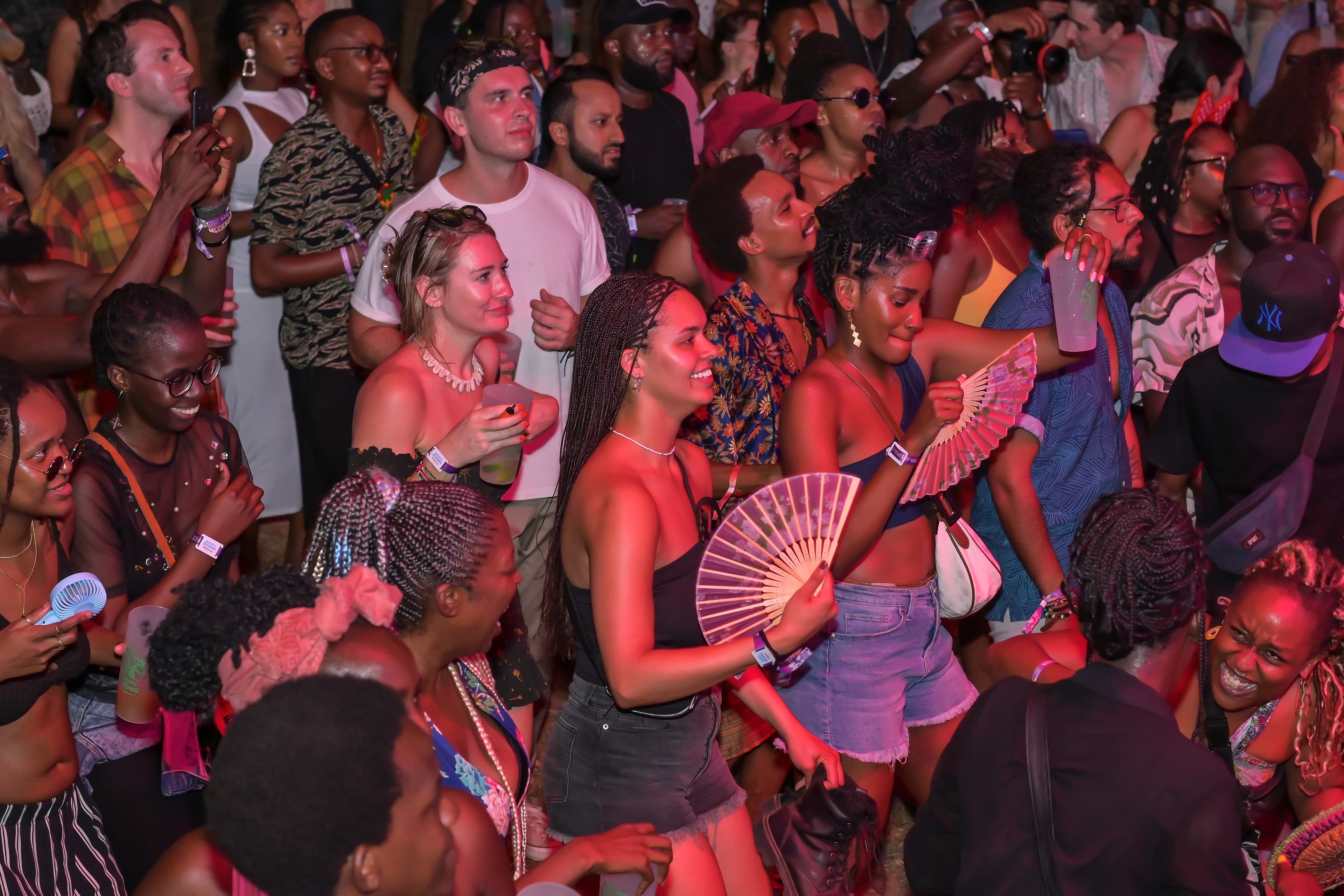 Festival goers enjoying a community event